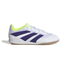 Botas de fútbol sala adidas Predator Club Sala para niños, color blanco y morado