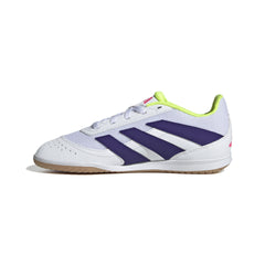 Botas de fútbol sala adidas Predator Club Sala para niños, color blanco y morado