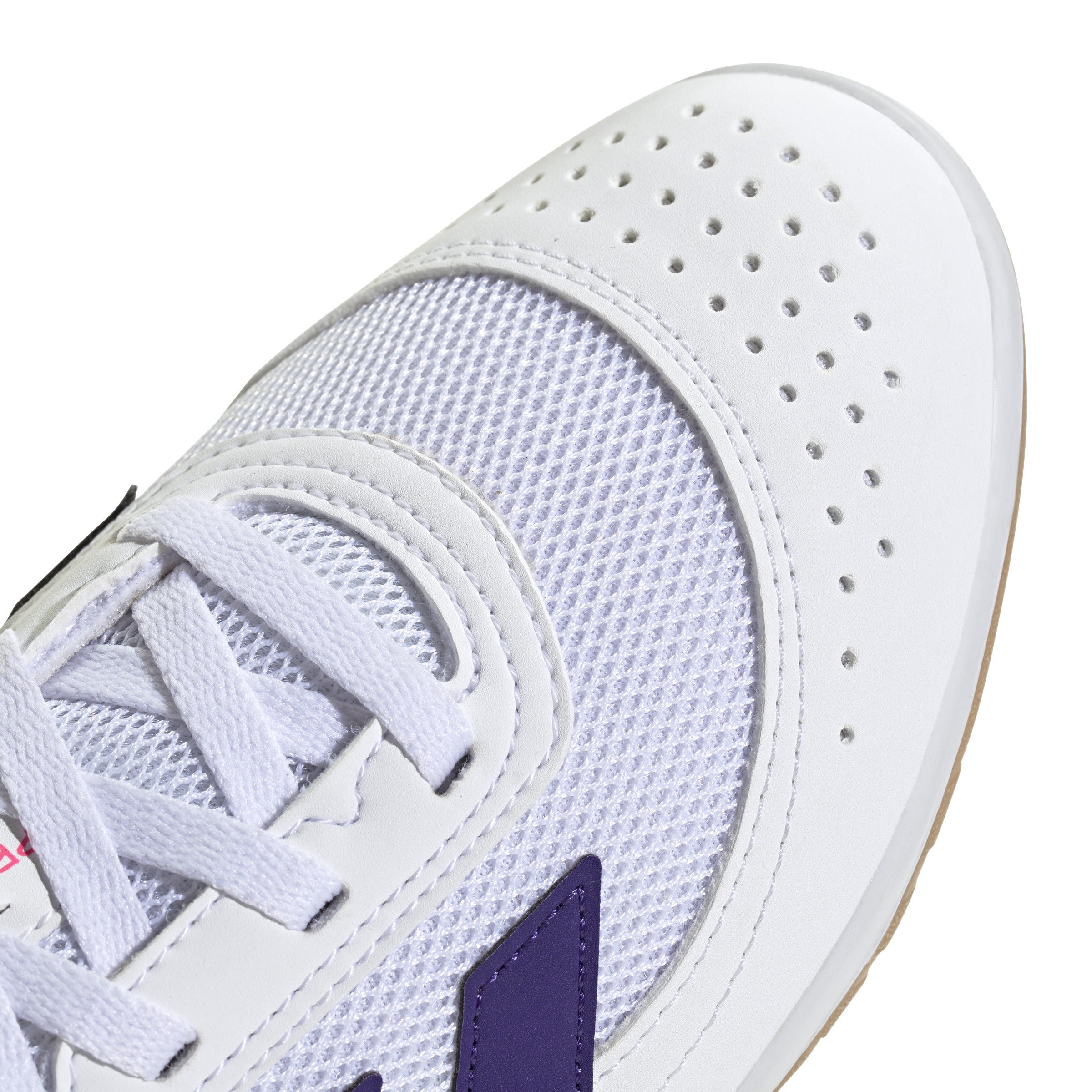 Botas de fútbol sala adidas Predator Club Sala para niños, color blanco y morado