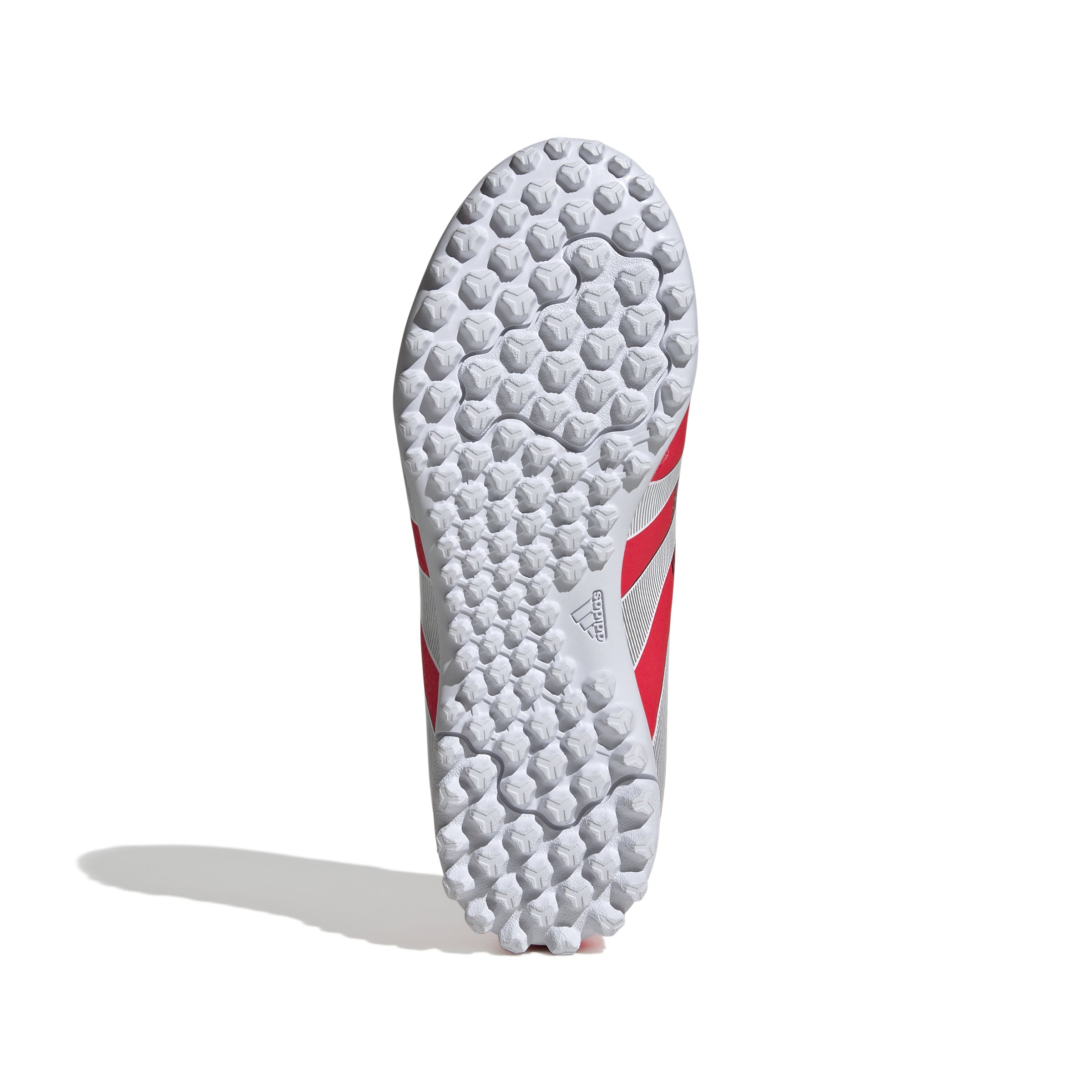 Botas de fútbol adidas Predator Club Turf para niños, color rojo y blanco