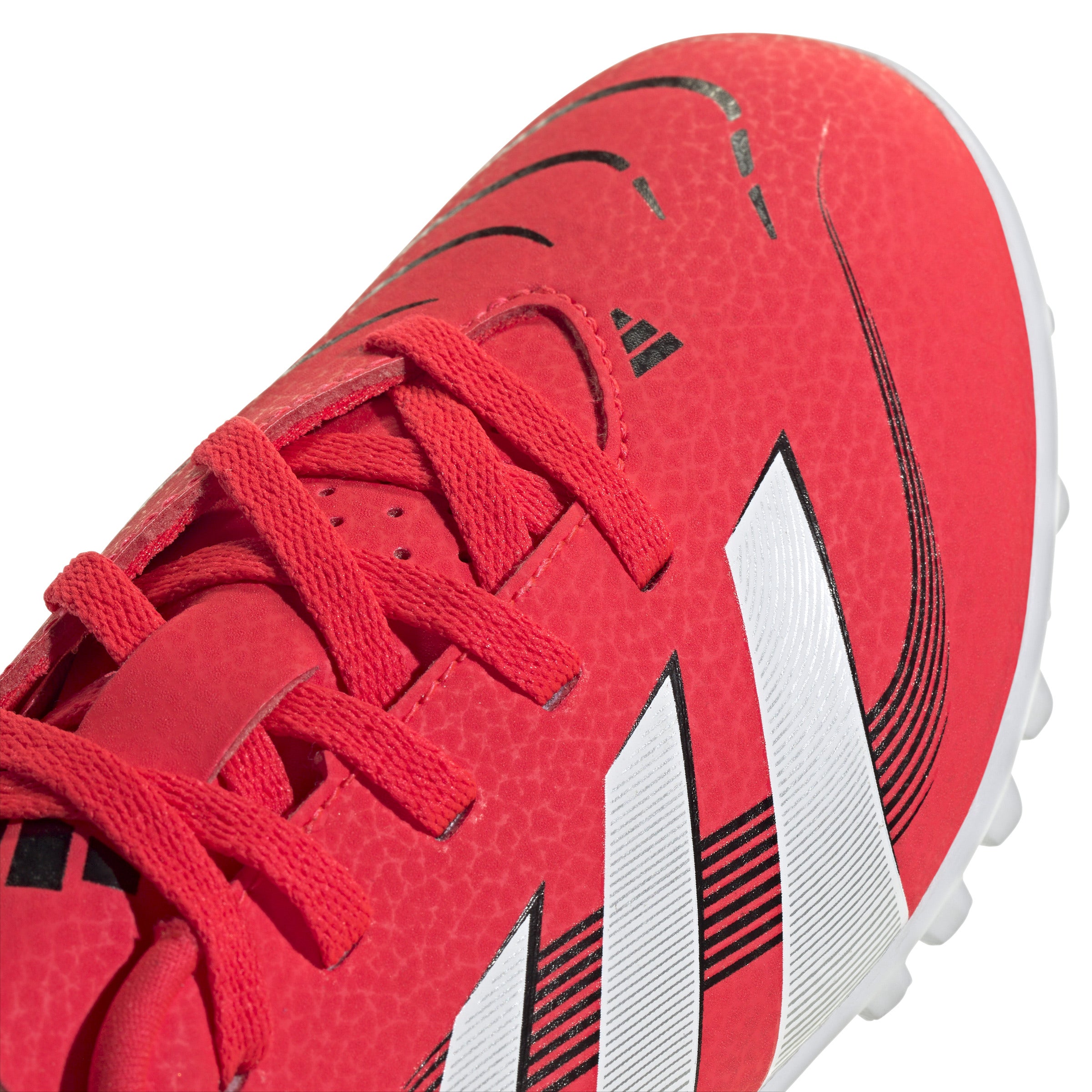 Botas de fútbol adidas Predator Club Turf para niños, color rojo y blanco