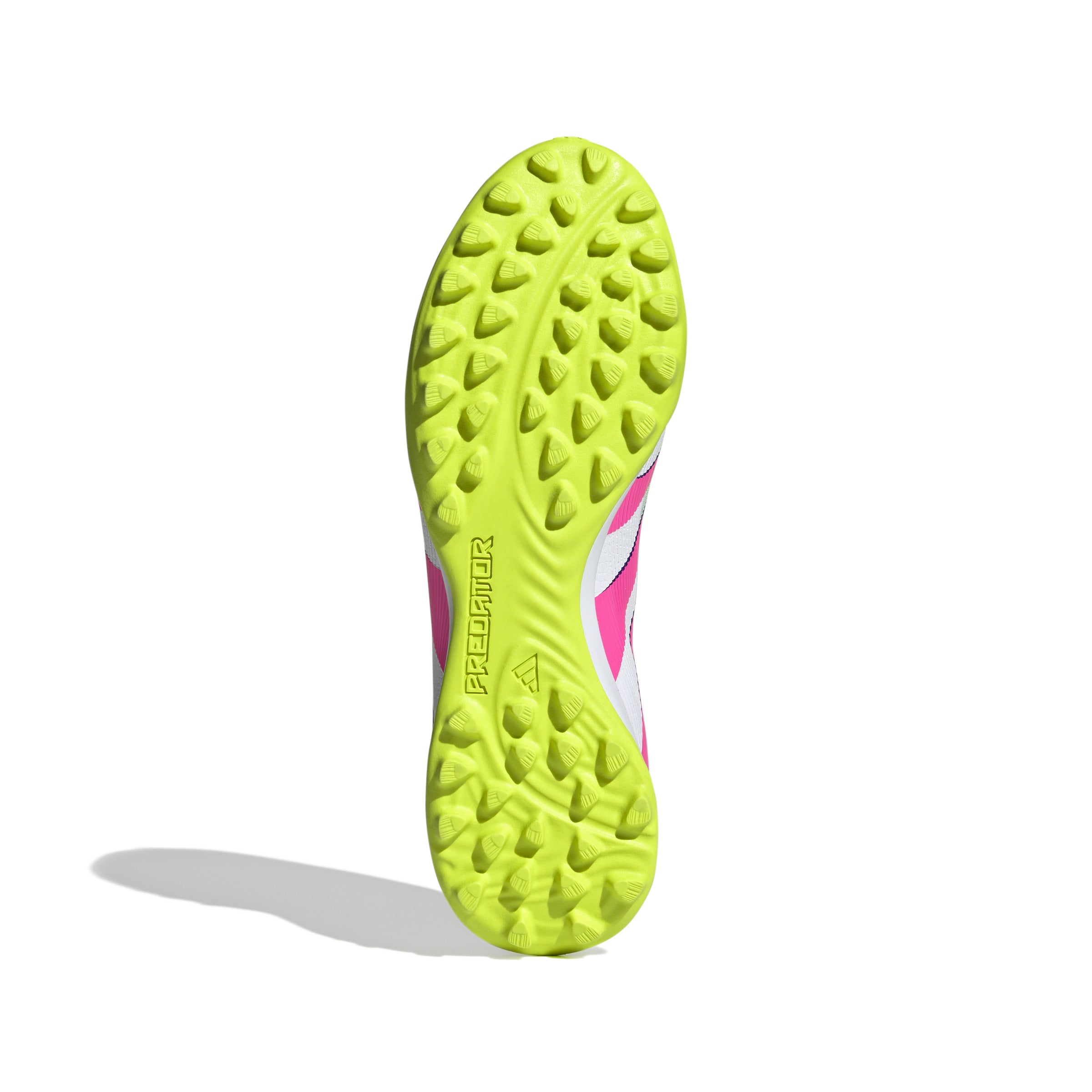 Botas de césped sin cordones adidas Predator League en color blanco y rosa