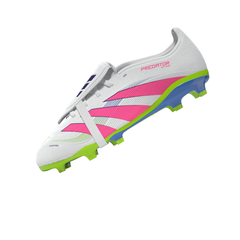 Botas de fútbol adidas Predator League Fold-Over Tongue para terreno firme para niños, color blanco