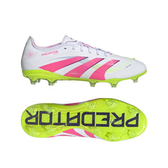 Botas de fútbol para terreno firme adidas Predator Pro, color blanco