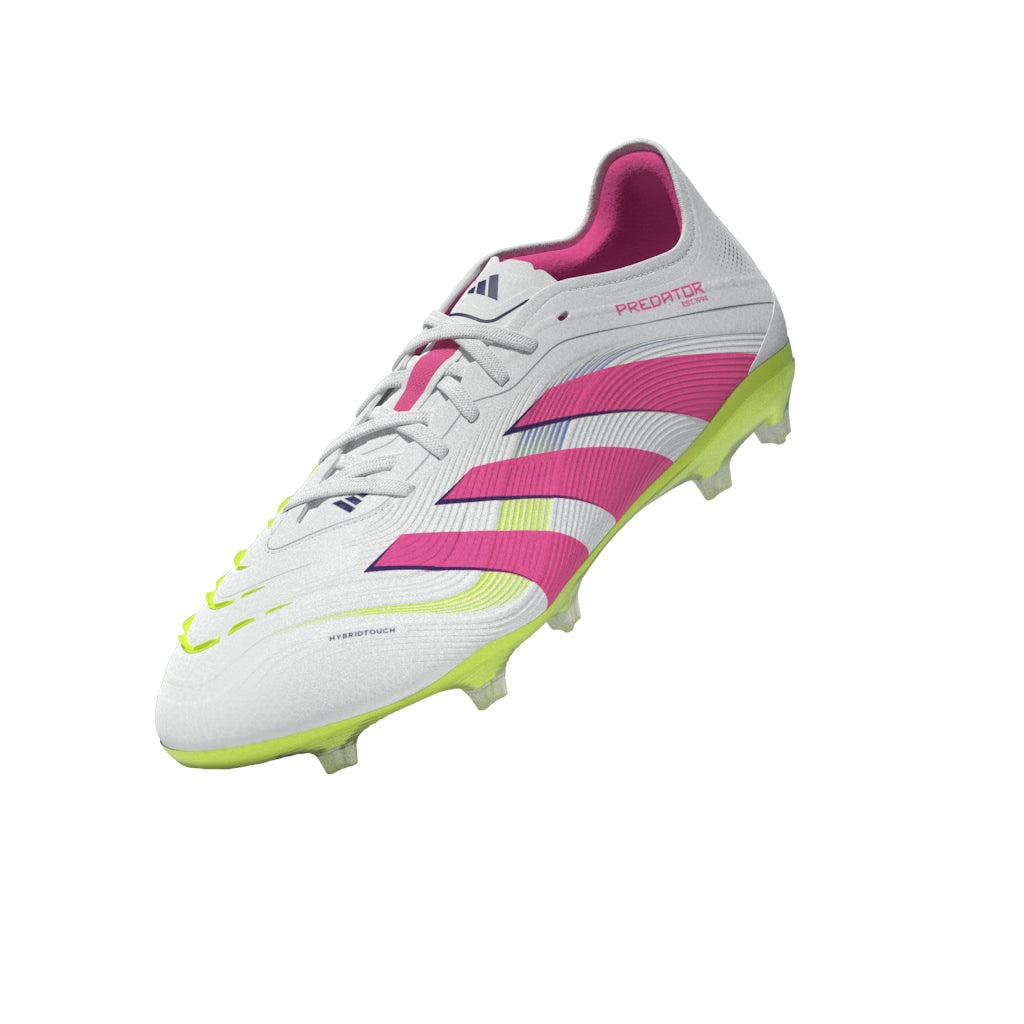 Botas de fútbol para terreno firme adidas Predator Pro, color blanco