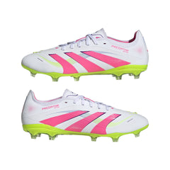 Botas de fútbol para terreno firme adidas Predator Pro, color blanco