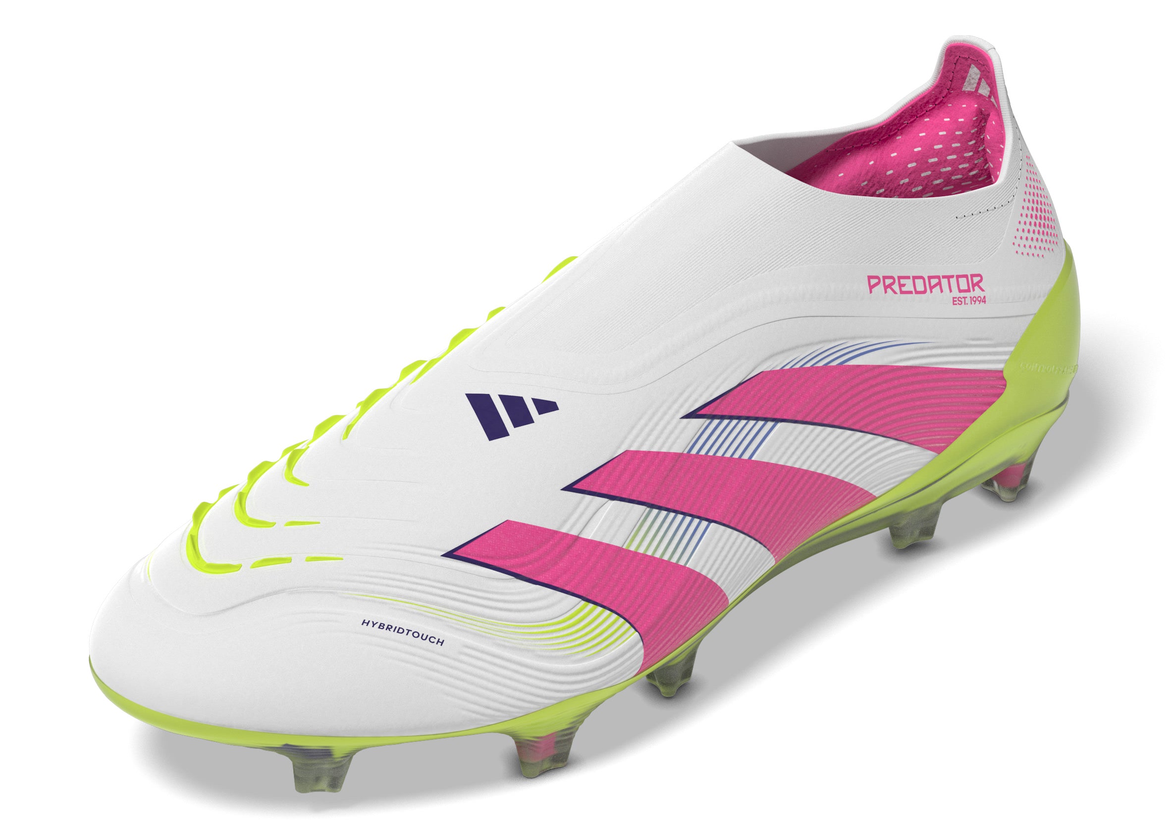 Botas de fútbol adidas Predator Elite sin cordones para terreno firme, color blanco