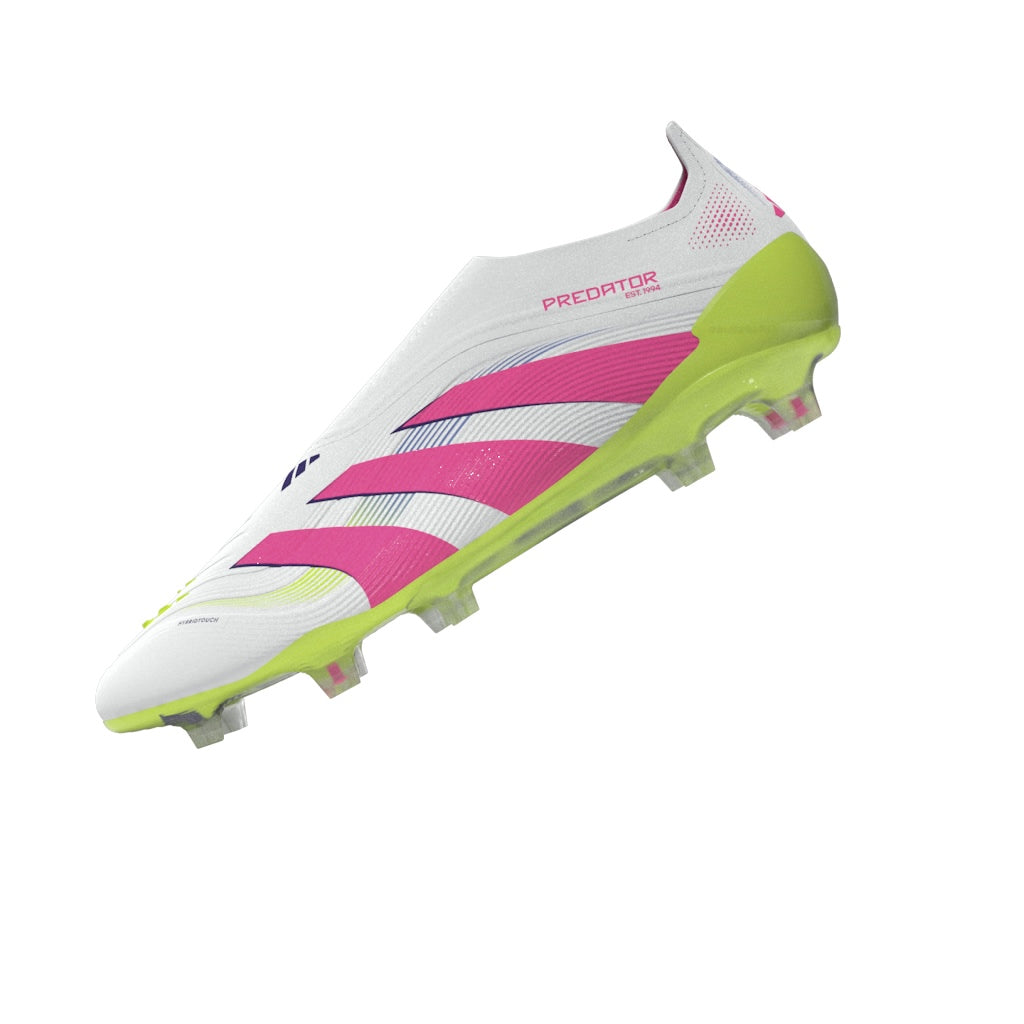 Botas de fútbol adidas Predator Elite sin cordones para terreno firme, color blanco