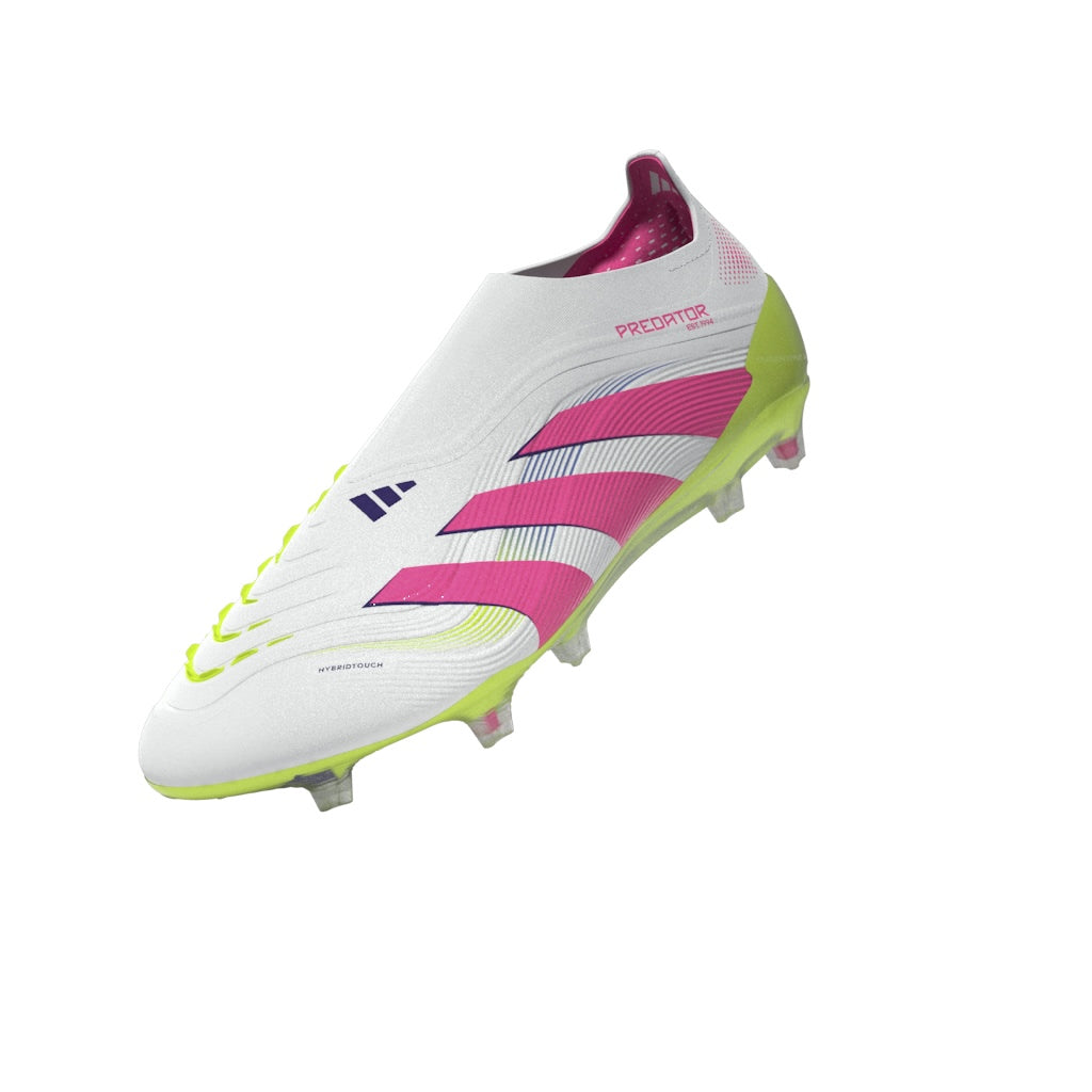 Botas de fútbol adidas Predator Elite sin cordones para terreno firme, color blanco