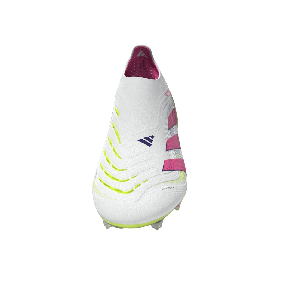 Botas de fútbol adidas Predator Elite sin cordones para terreno firme, color blanco