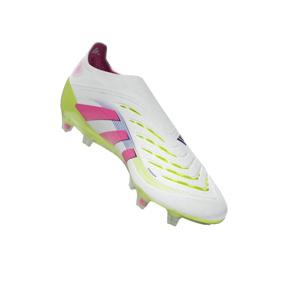 Botas de fútbol adidas Predator Elite sin cordones para terreno firme, color blanco