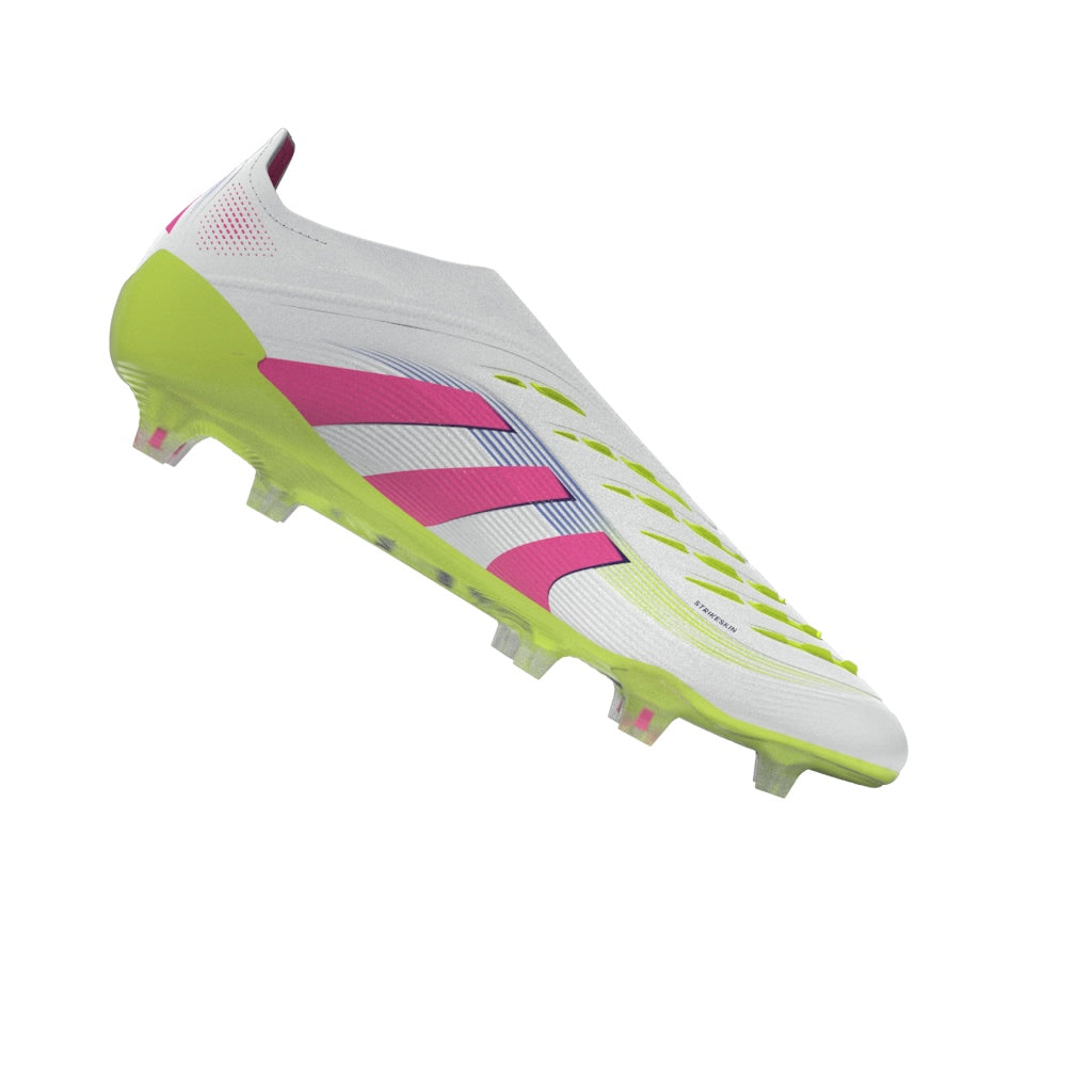 Botas de fútbol adidas Predator Elite sin cordones para terreno firme, color blanco