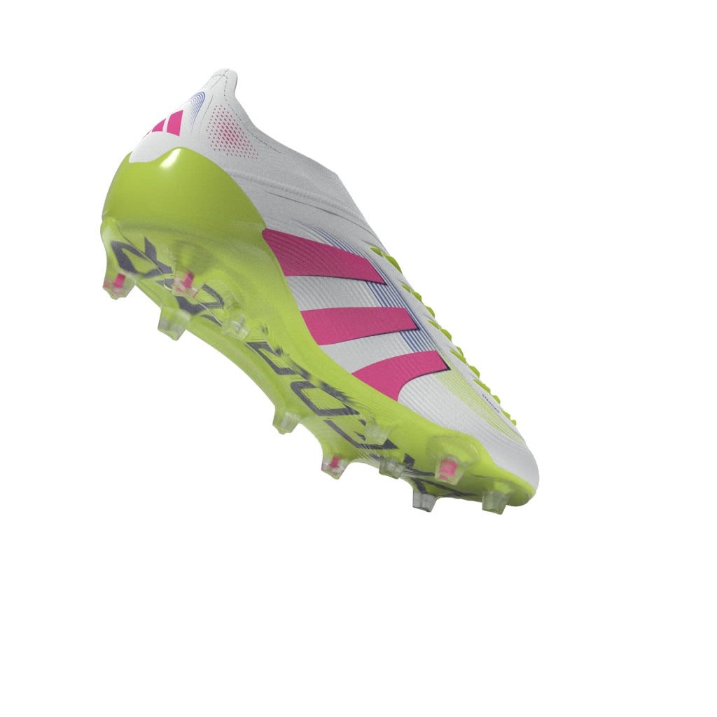 Botas de fútbol adidas Predator Elite sin cordones para terreno firme, color blanco