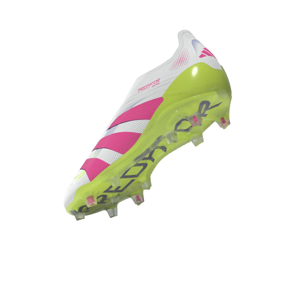 Botas de fútbol adidas Predator Elite sin cordones para terreno firme, color blanco