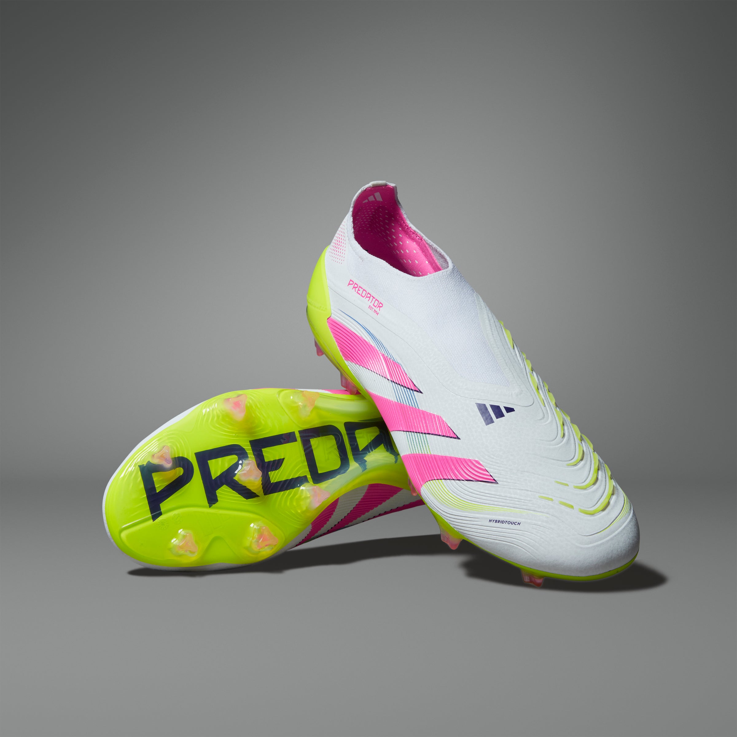 Botas de fútbol adidas Predator Elite sin cordones para terreno firme, color blanco