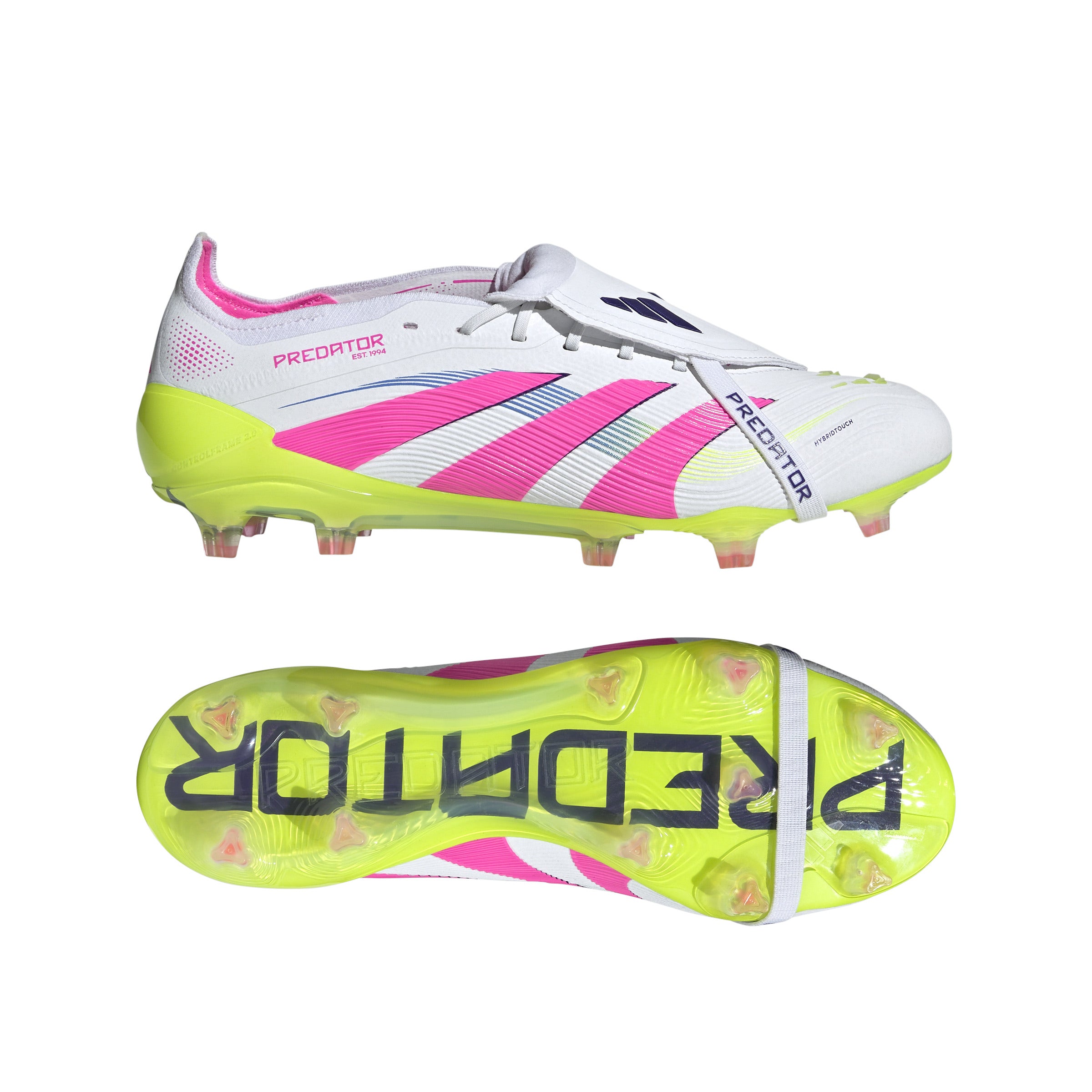 Botas de fútbol adidas Predator Elite Fold-Over Tongue FG para terreno firme, color blanco