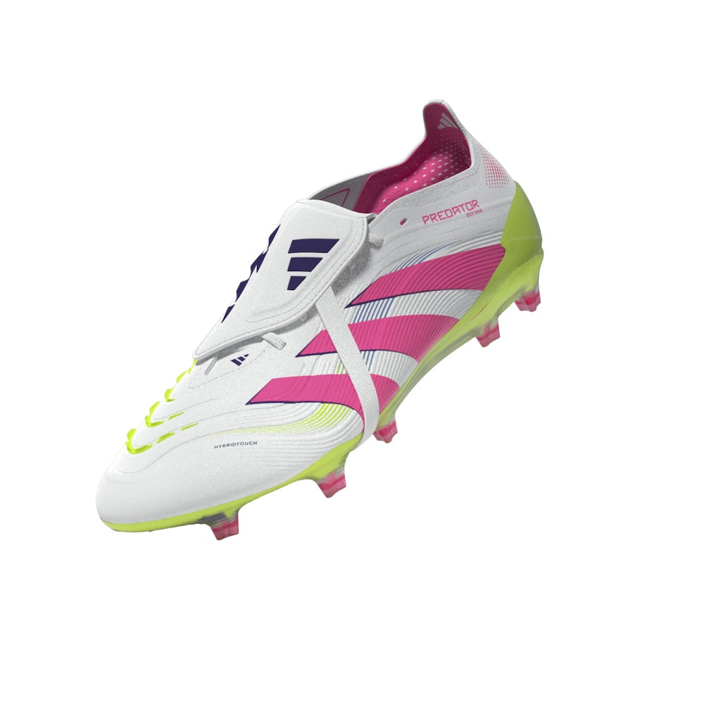 Botas de fútbol adidas Predator Elite Fold-Over Tongue FG para terreno firme, color blanco