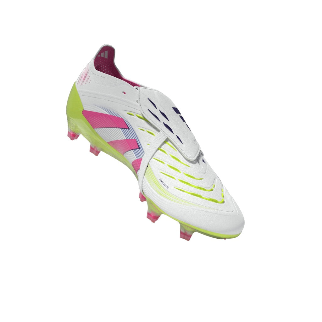 Botas de fútbol adidas Predator Elite Fold-Over Tongue FG para terreno firme, color blanco
