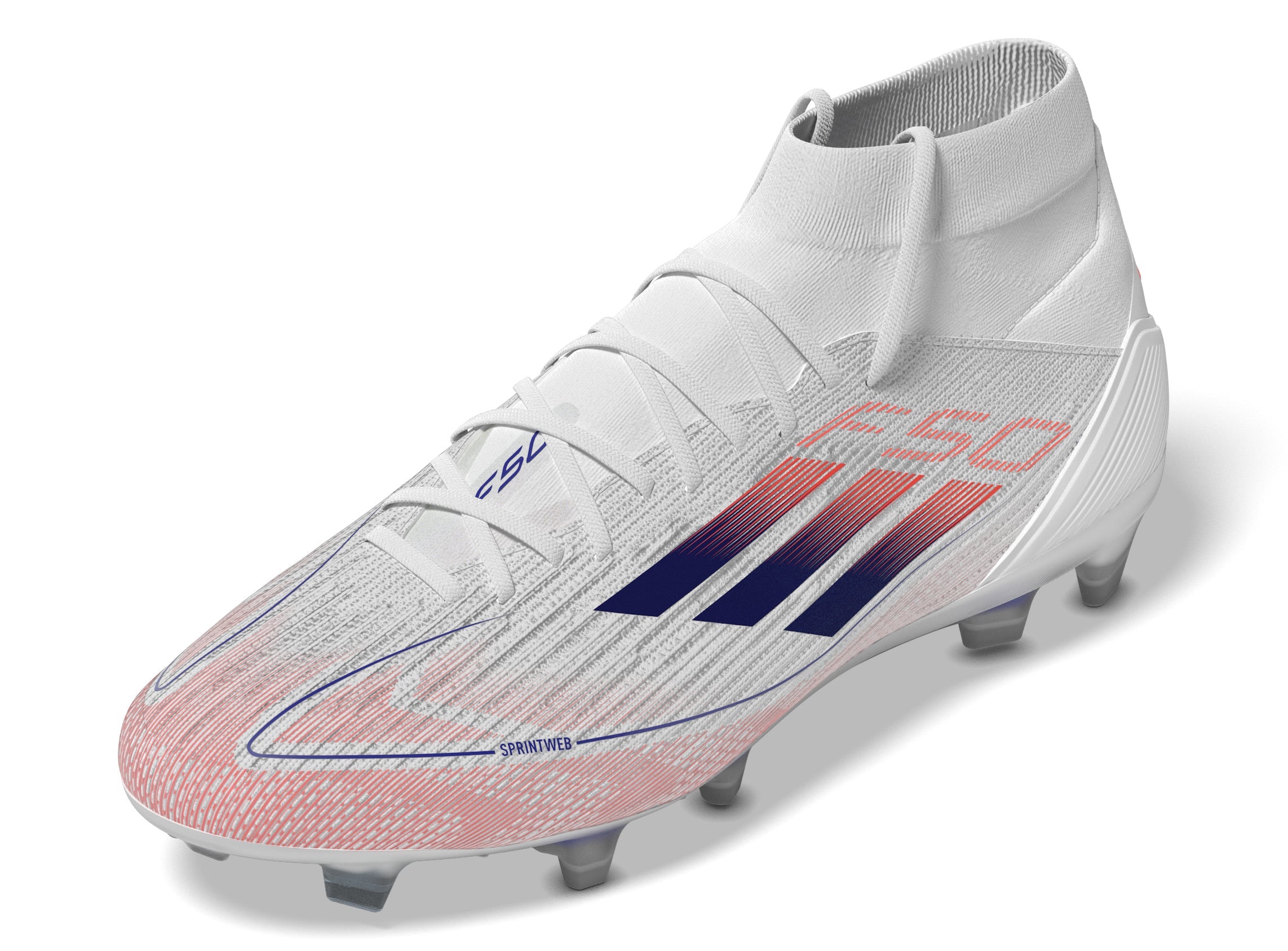 Adidas F50 Pro Mid FG Womens Firm Ground Cleats White Blue Red 8