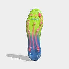 Botas de fútbol para terreno firme adidas F50 Elite en color azul y limón