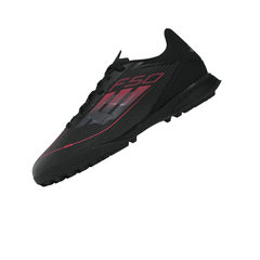 Botas de fútbol adidas F50 League Turf negras y rojas
