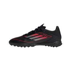 Botas de fútbol adidas F50 League Turf negras y rojas