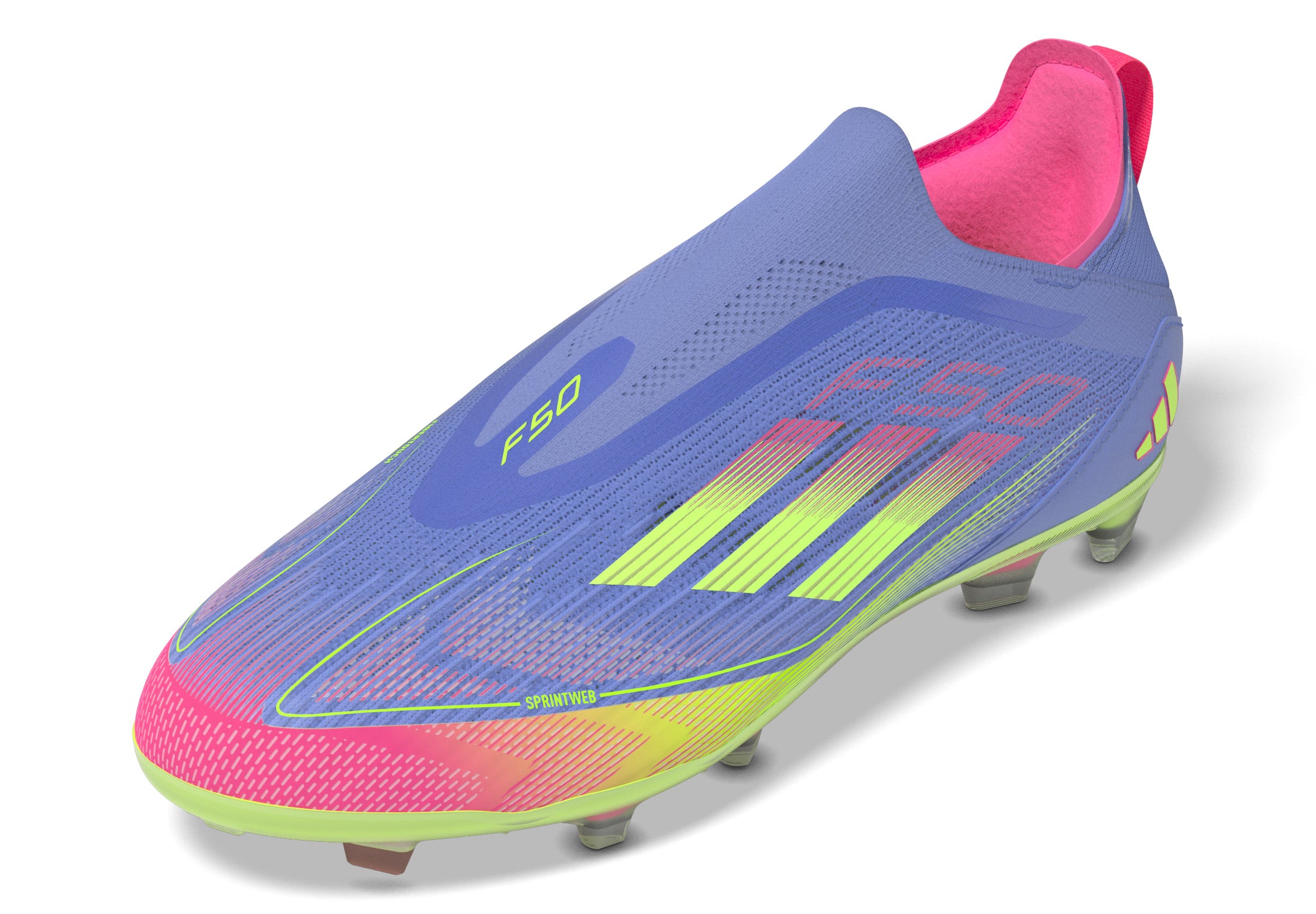 adidas F50 Elite Laceless Firm Ground Boots Junior Blue/Lemon
