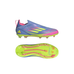 adidas F50 Elite Laceless Firm Ground Boots Junior Blue/Lemon