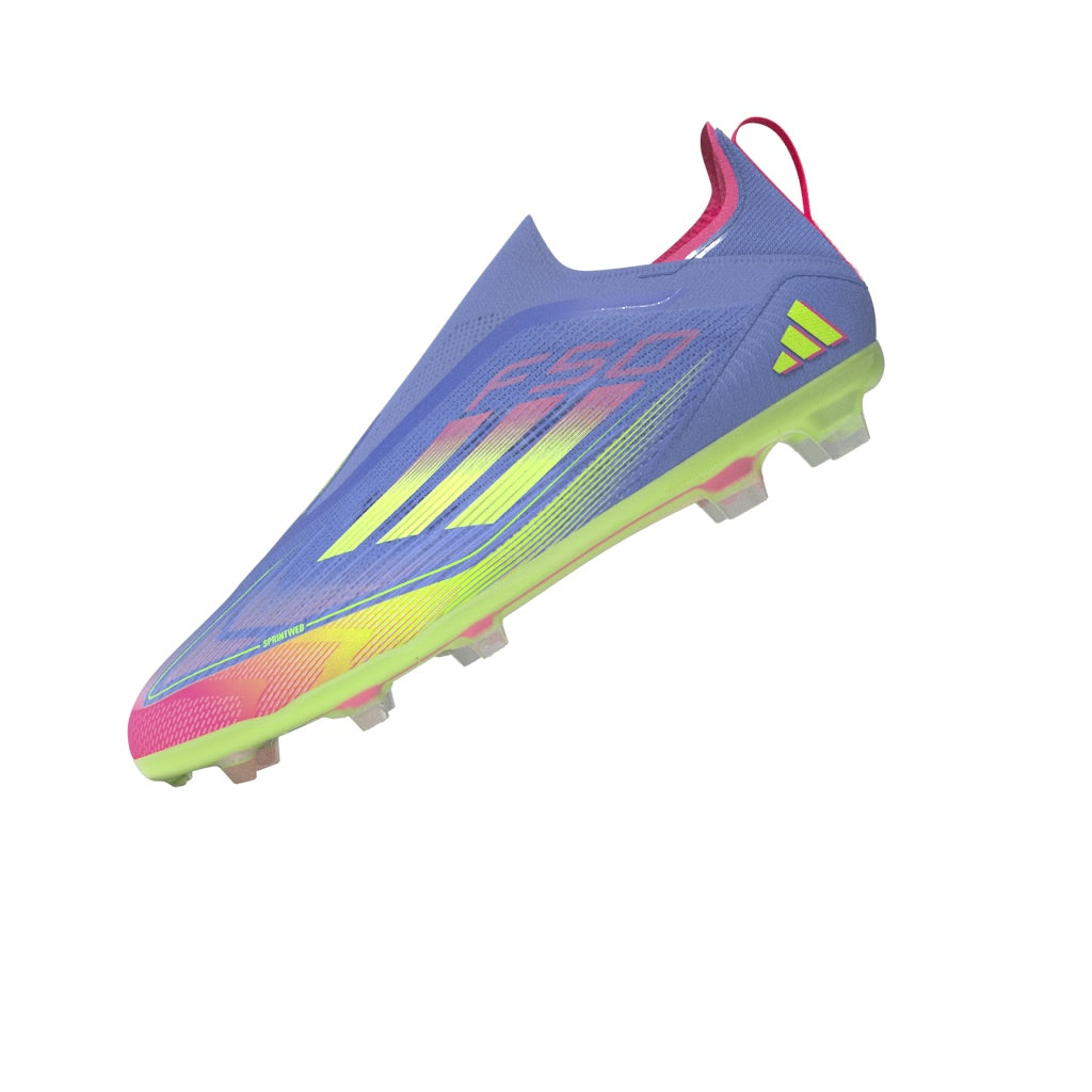 adidas F50 Elite Laceless Firm Ground Boots Junior Blue/Lemon