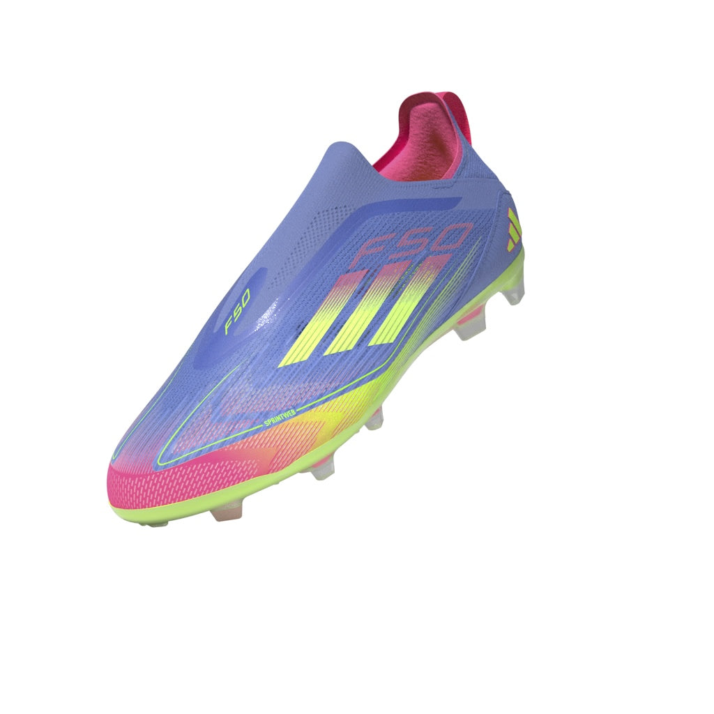 adidas F50 Elite Laceless Firm Ground Boots Junior Blue/Lemon