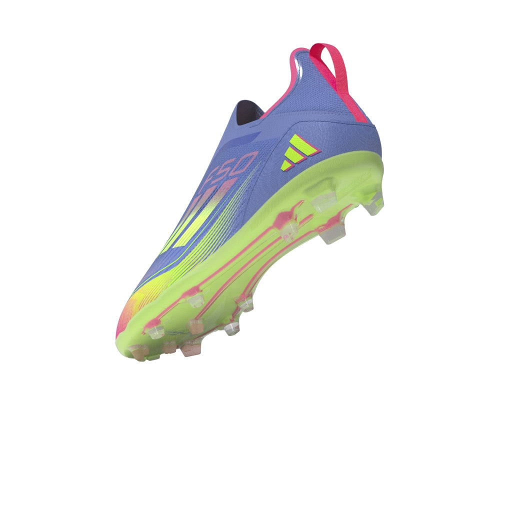 adidas F50 Elite Laceless Firm Ground Boots Junior Blue/Lemon