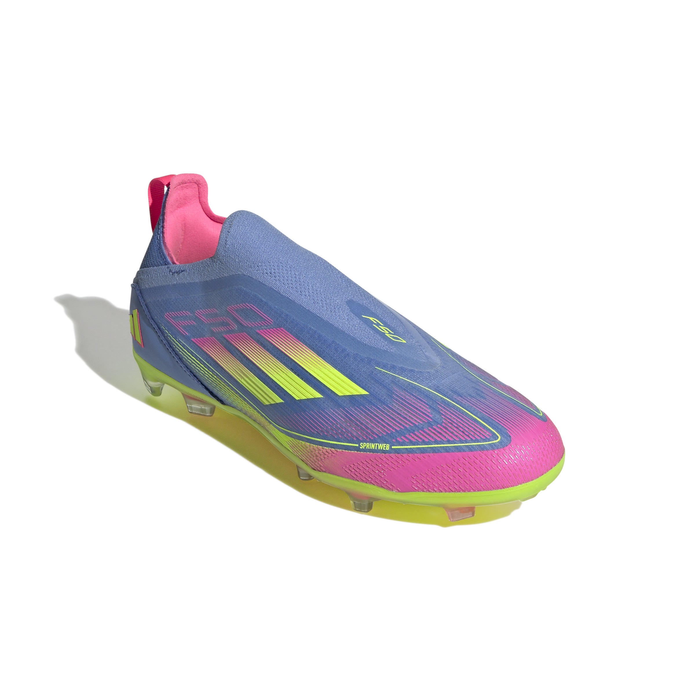 adidas F50 Elite Laceless Firm Ground Boots Junior Blue/Lemon