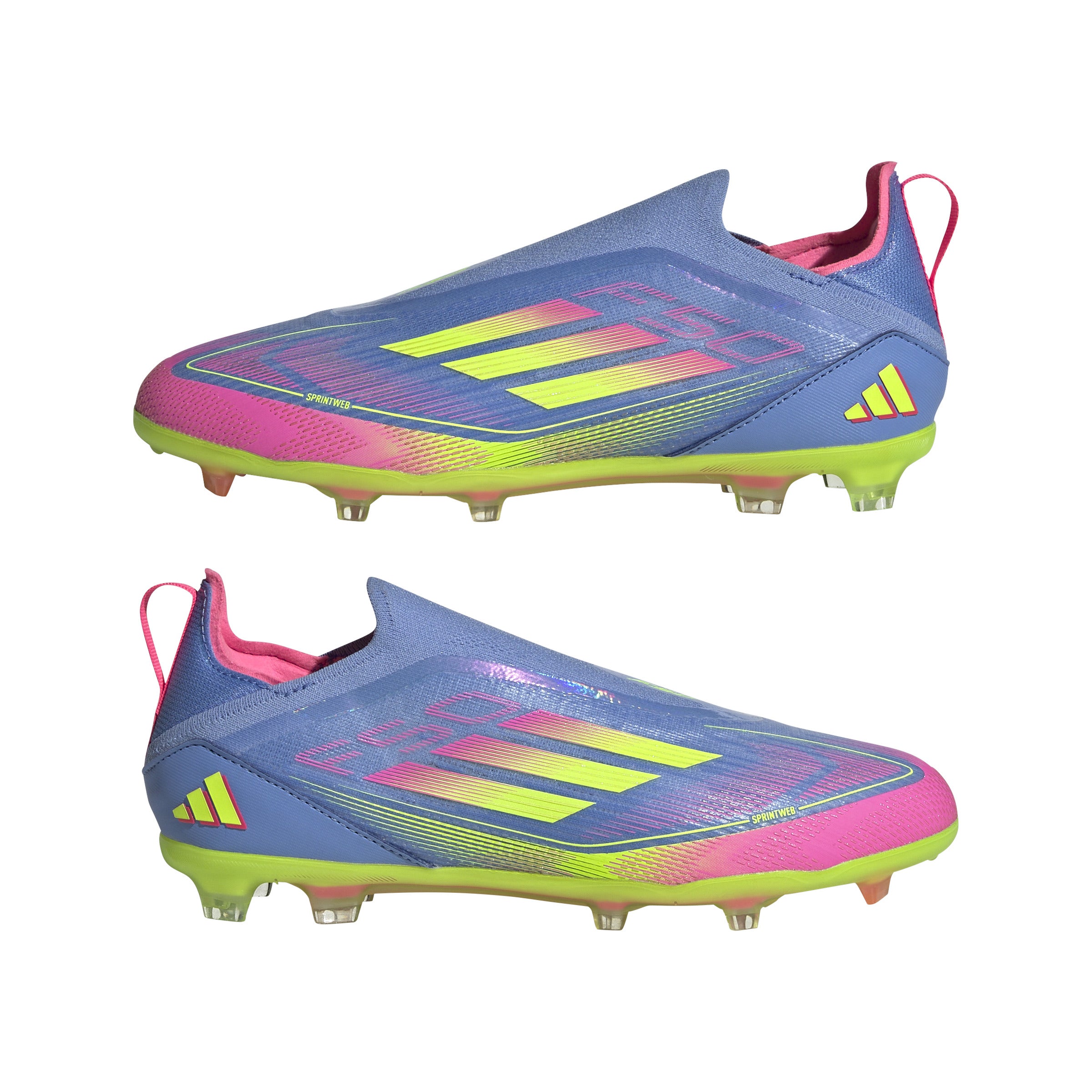 adidas F50 Elite Laceless Firm Ground Boots Junior Blue/Lemon