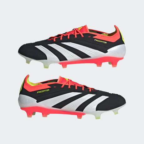 Tacos de fútbol adidas Predator Elite FG para hombre de terreno firme - Negro/Blanco/Rojo Solar
