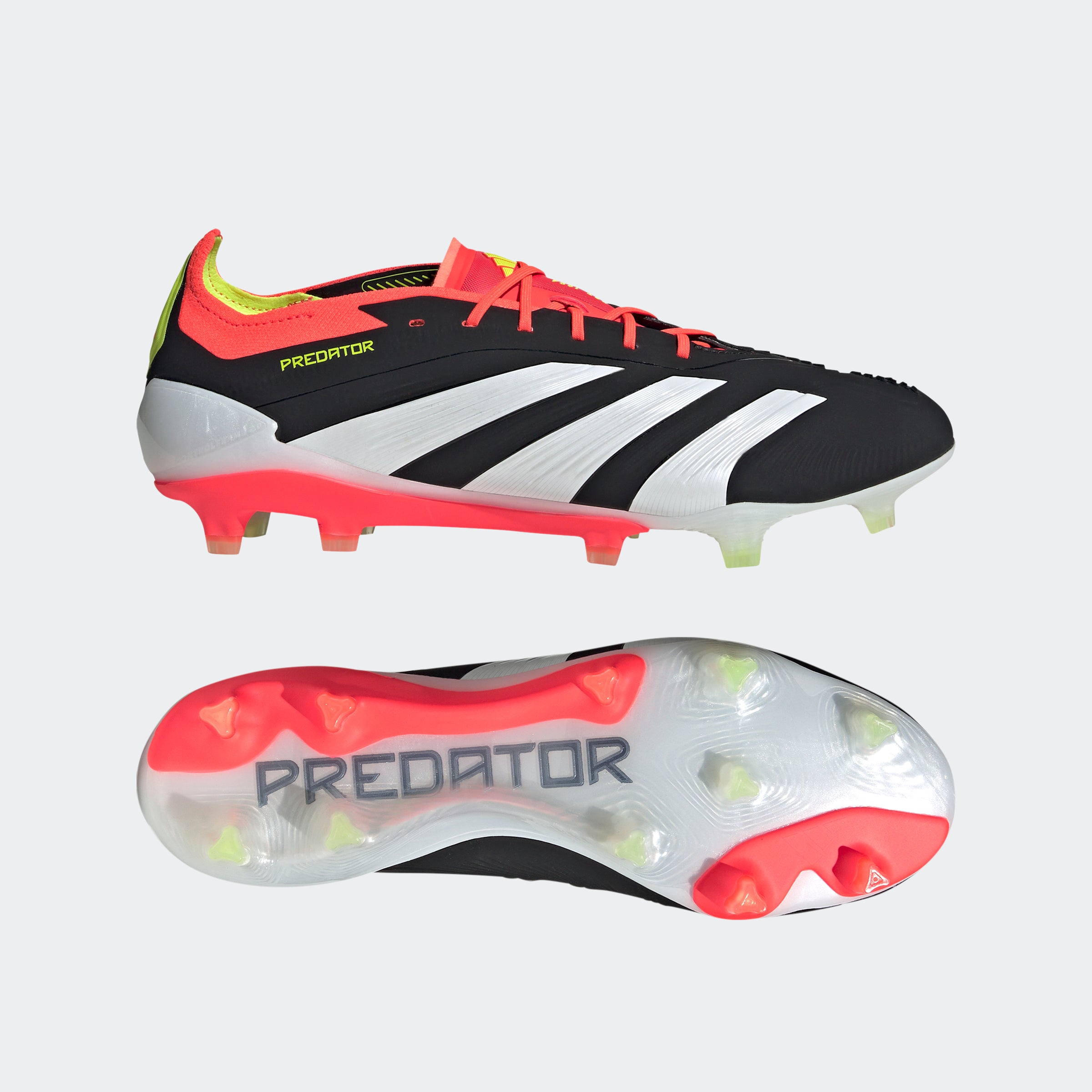 adidas Predator サッカーシューズ ホワイト/レッド/ブラック adidas Predator Elite FG Men's Firm Ground Soccer Cleats - Black