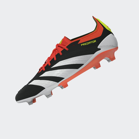 Tacos de fútbol adidas Predator Elite FG para hombre de terreno firme - Negro/Blanco/Rojo Solar