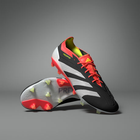 Tacos de fútbol adidas Predator Elite FG para hombre de terreno firme - Negro/Blanco/Rojo Solar
