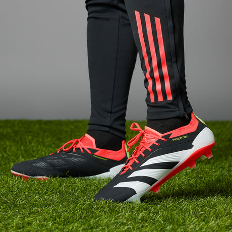 Tacos de fútbol adidas Predator Elite FG para hombre de terreno firme - Negro/Blanco/Rojo Solar
