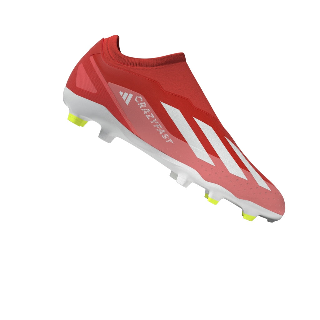 Botas de fútbol para terreno firme adidas X Crazyfast League Laceless FG para niños