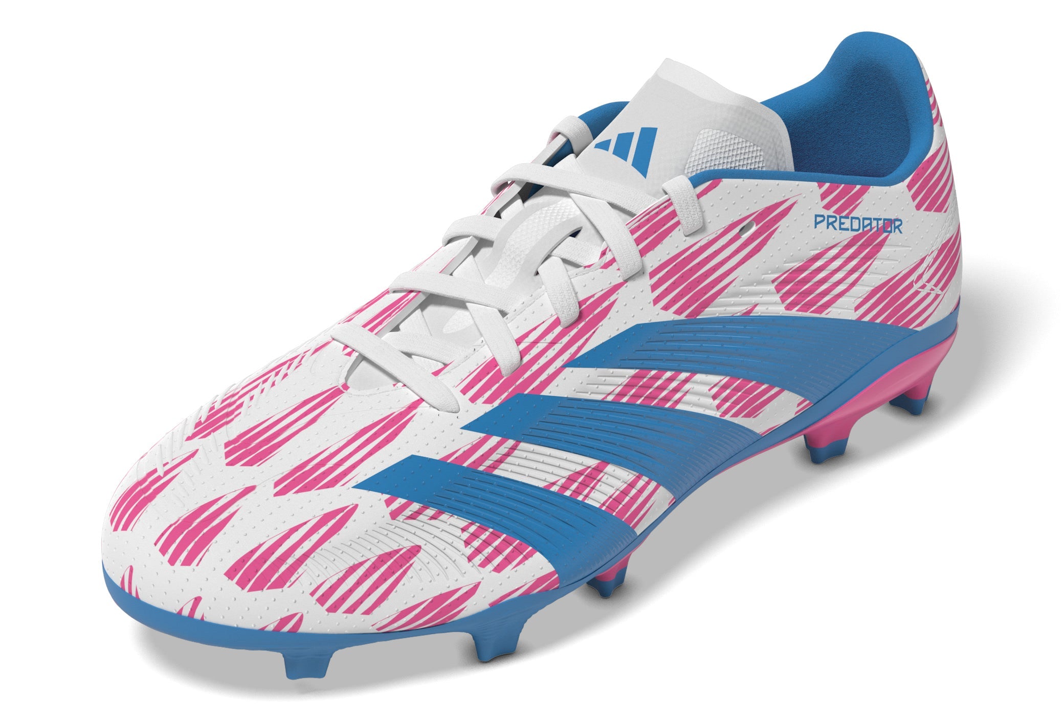 Adidas Predator League FG Junior Firm Ground Soccer Cleats White Solar Blue Solar Pink 1.5