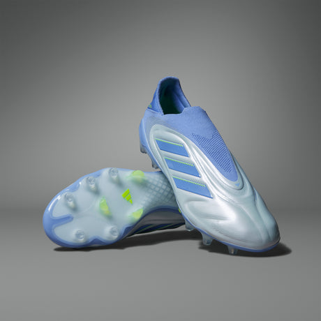 Botas de fútbol para terreno firme sin cordones adidas Copa Pure 3 Elite en color azul