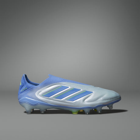 Botas de fútbol para terreno firme sin cordones adidas Copa Pure 3 Elite en color azul