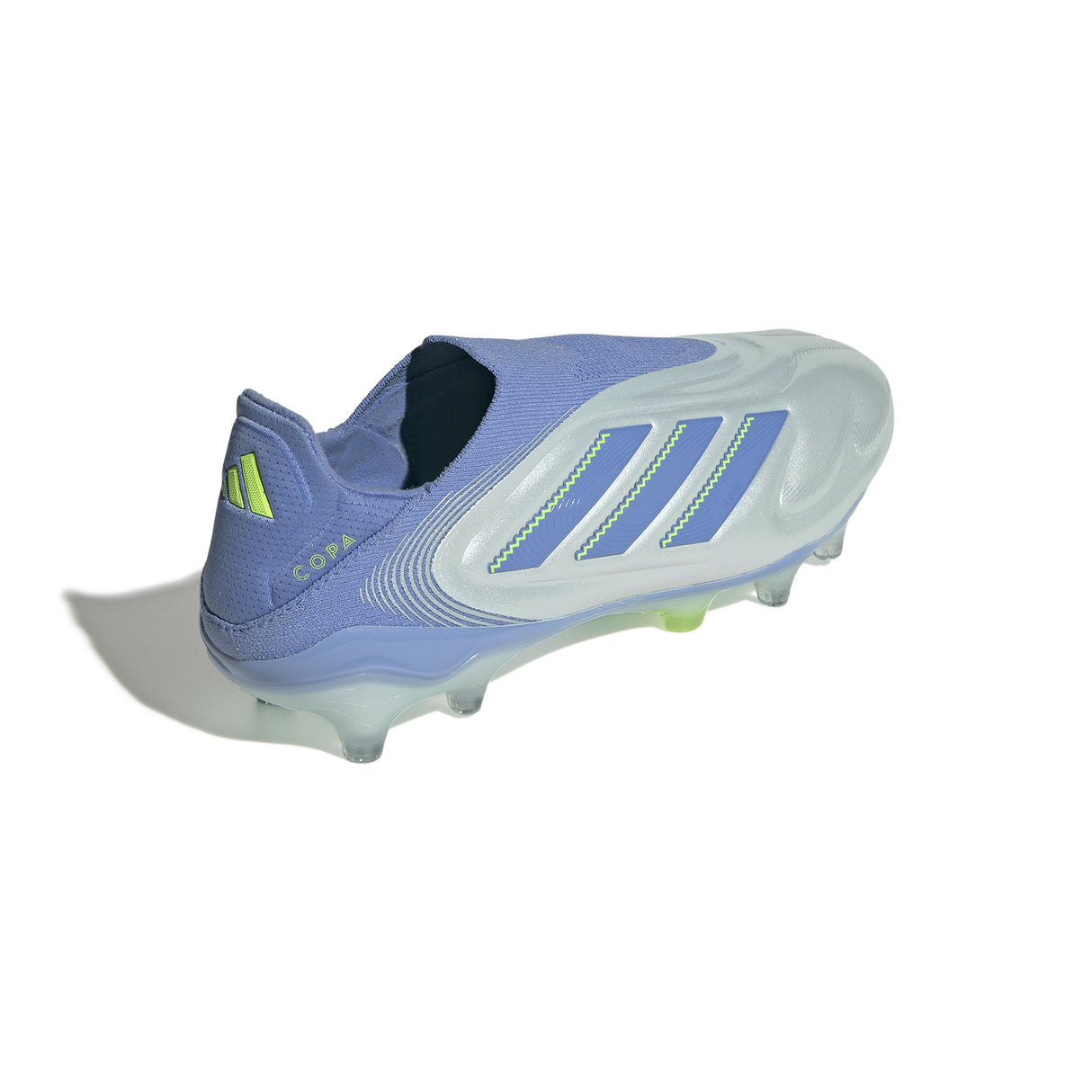 Botas de fútbol para terreno firme sin cordones adidas Copa Pure 3 Elite en color azul