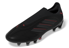 Botas de fútbol para terreno firme sin cordones adidas Copa Pure 3 Elite en color negro y carbono