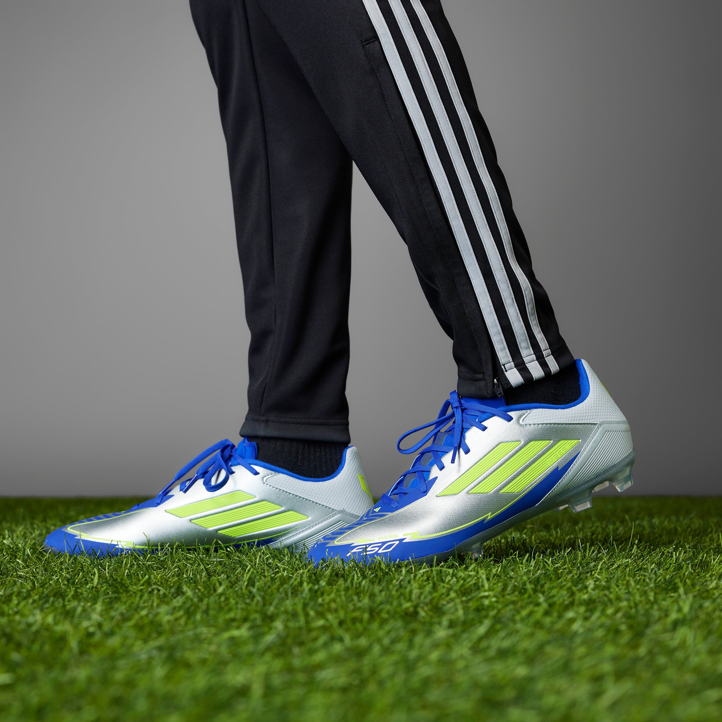 adidas F50 League Messi Firm/Multi-Ground Boots Silver/Yellow