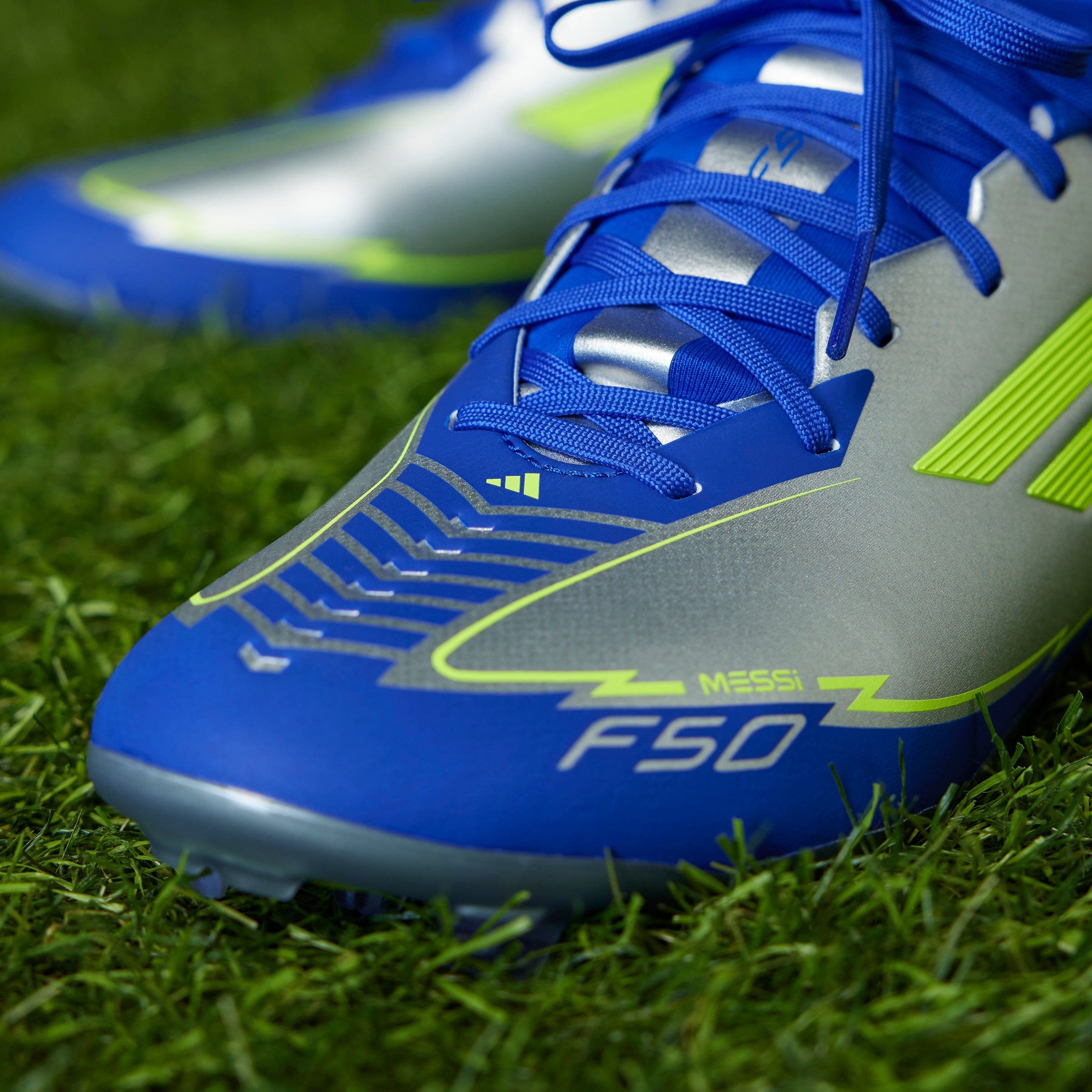 adidas F50 League Messi Firm/Multi-Ground Boots Silver/Yellow