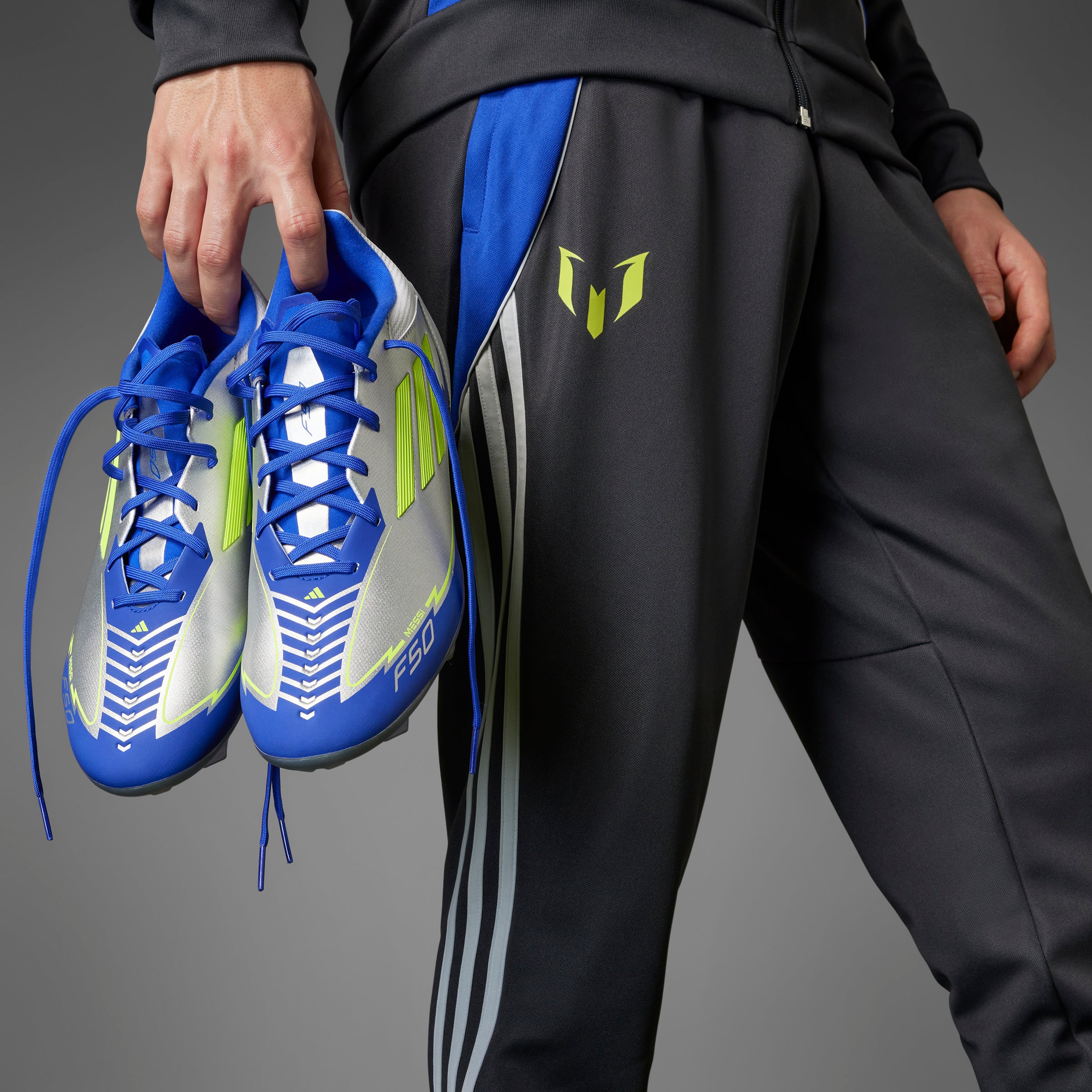 adidas F50 League Messi Firm/Multi-Ground Boots Silver/Yellow
