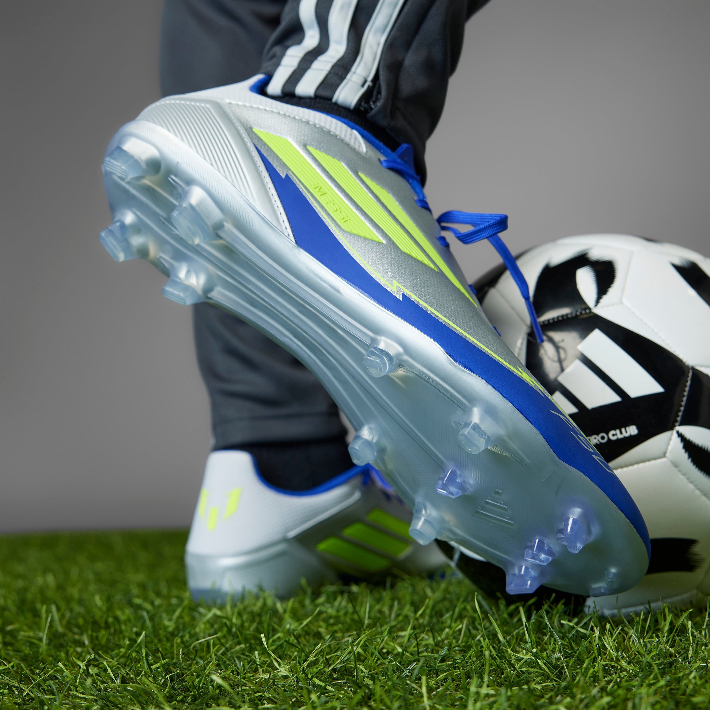 adidas F50 League Messi Firm/Multi-Ground Boots Silver/Yellow