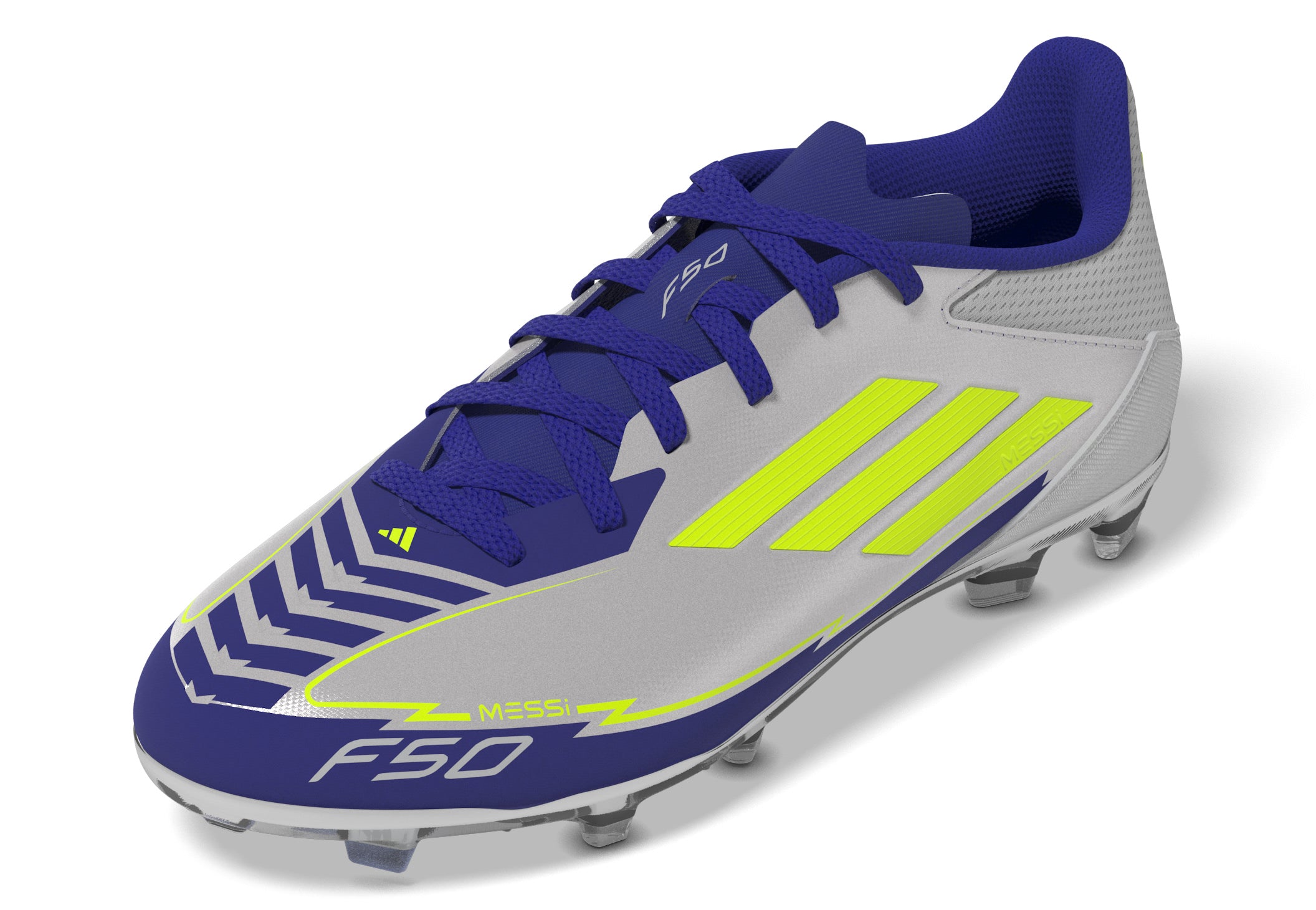 adidas F50 League Messi Firm/Multi-Ground Boots Junior Silver