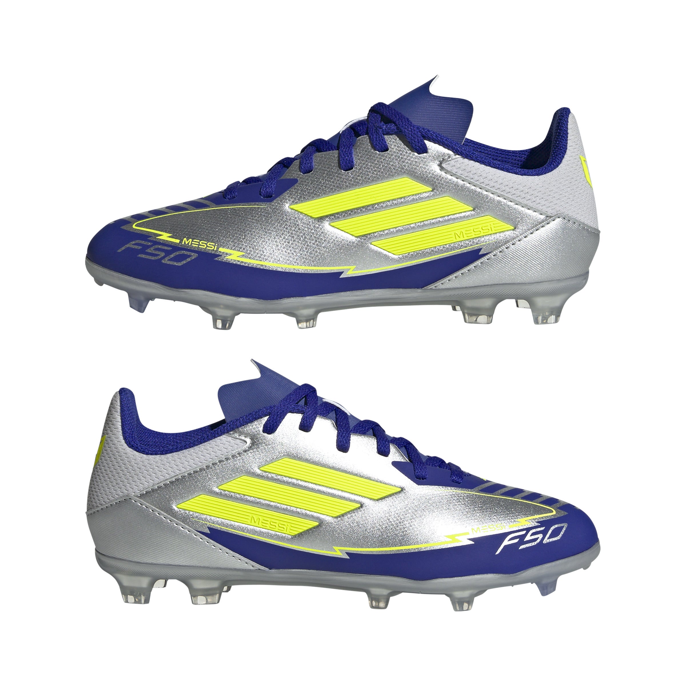 adidas F50 League Messi Firm/Multi-Ground Boots Junior Silver
